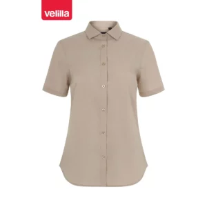 Camisa stretch manga corta mujer Velilla 405018S Beige claro, vista frontal