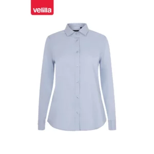 Camisa stretch manga larga mujer Velilla 405019S Celeste, vista frontal