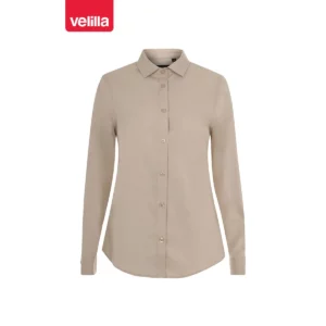 Camisa stretch manga larga mujer Velilla 405019S Beige claro, vista frontal
