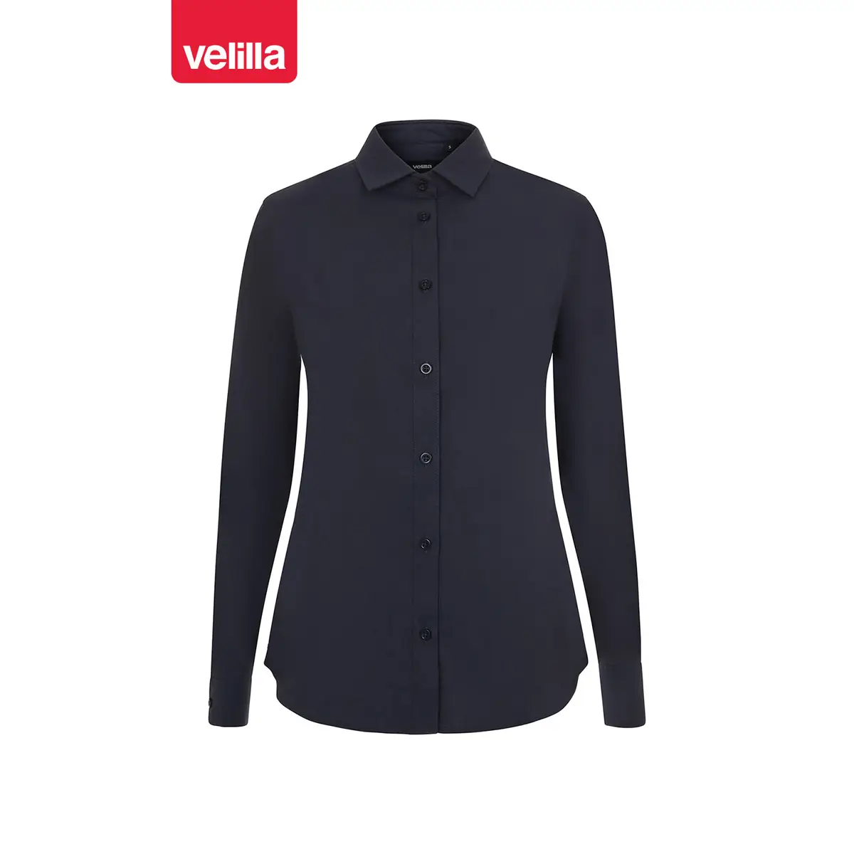 Camisa stretch manga larga mujer Velilla 405019S 20 Camisa stretch manga larga mujer Velilla 405019S Azul navy, vista frontal