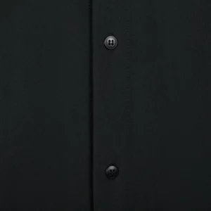 Camisa antiarrugas hombre Velilla 405020S Negro, detalle de cierre de botones