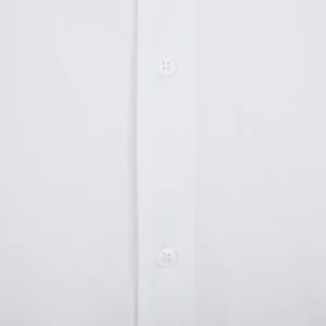 Camisa antiarrugas hombre Velilla 405020S Blanco, detalle de cierre de botones