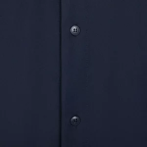 Camisa antiarrugas hombre Velilla 405020S Azul navy, detalle de cierre de botones