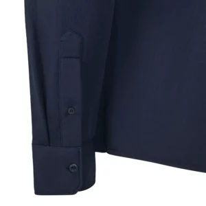 Camisa antiarrugas hombre Velilla 405020S Azul navy, detalle de puño con botón