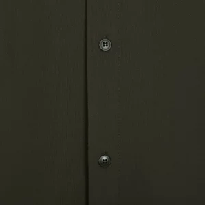 Camisa antiarrugas hombre Velilla 405020S Verde mineral, detalle de cierre de botones