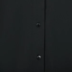 Camisa antiarrugas mujer Velilla 405020SW Negro, detalle de cierre de botones