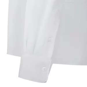 Camisa antiarrugas mujer Velilla 405020SW Blanco, detalle de puño con botón