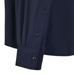 Camisa antiarrugas mujer Velilla 405020SW Azul navy, detalle de puño con botón