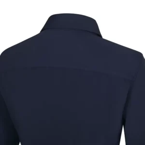 Camisa antiarrugas mujer Velilla 405020SW Azul navy, detalle de canesú de espalda