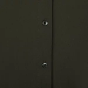 Camisa antiarrugas mujer Velilla 405020SW Verde mineral, detalle de cierre de botones