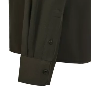 Camisa antiarrugas mujer Velilla 405020SW Verde mineral, detalle de puño con botón