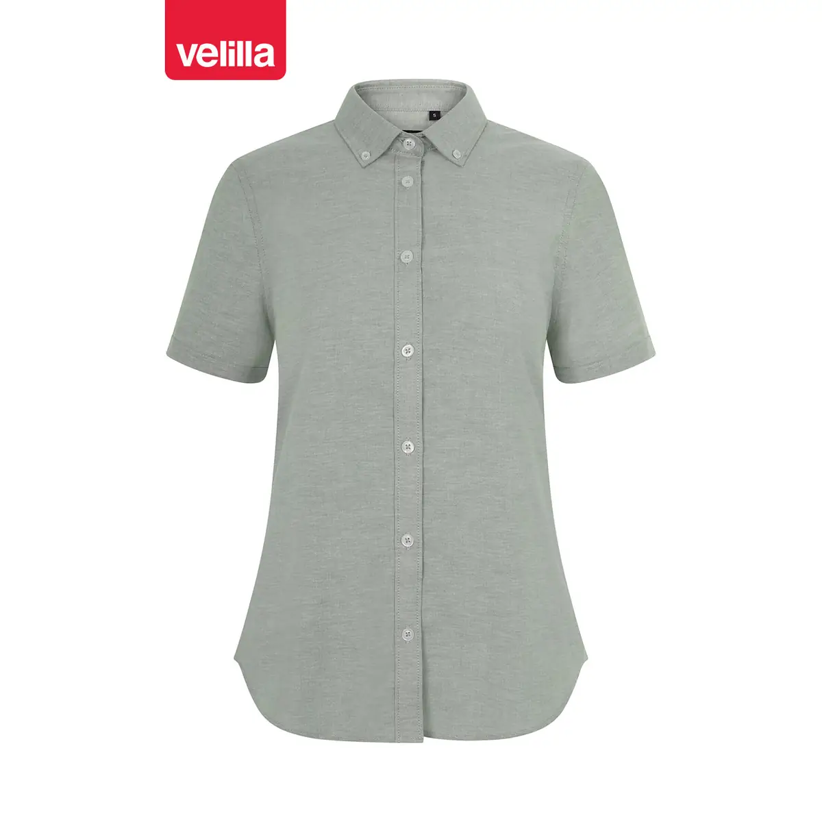 Camisa oxford stretch mujer Velilla 405025S 10 Camisa oxford stretch mujer Velilla 405025S Verde oliva claro, vista frontal