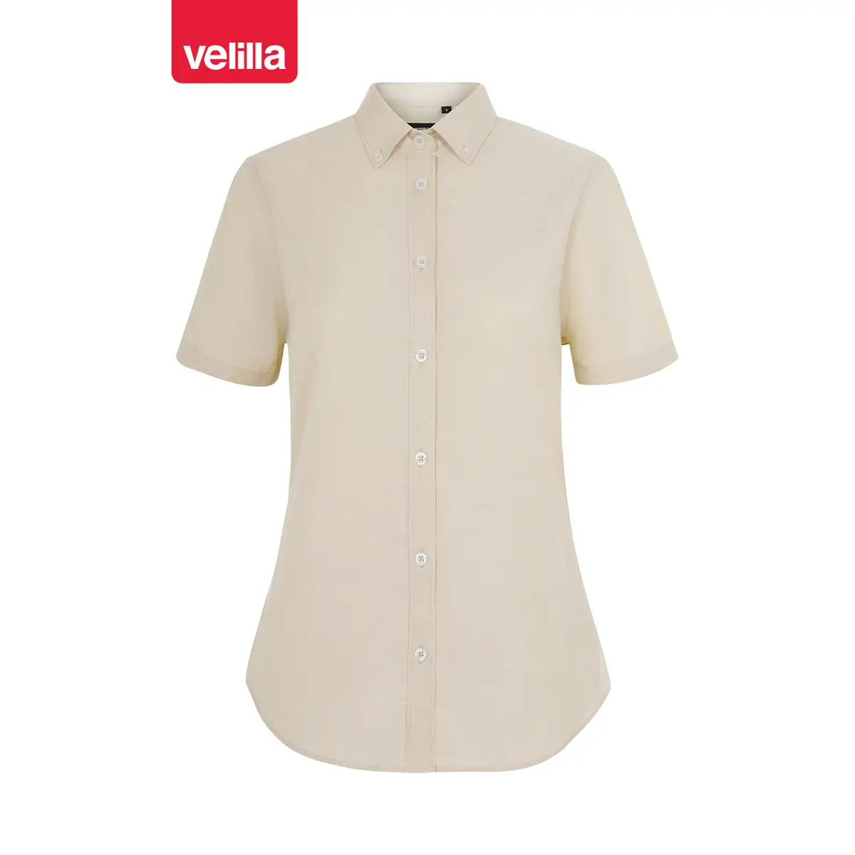 Camisa oxford stretch mujer Velilla 405025S 13 Camisa oxford stretch mujer Velilla 405025S Beige claro, vista frontal
