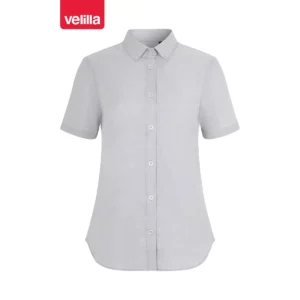 Camisa oxford stretch mujer Velilla 405025S Gris hielo, vista frontal