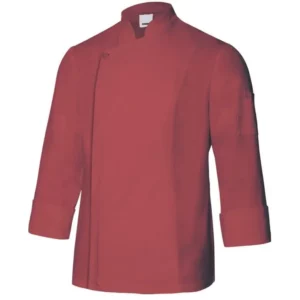Chaqueta de cocina con cremallera Velilla 405202TC Rojo coral, vista frontal