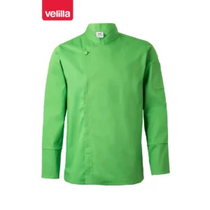 Chaqueta de cocina con cremallera Velilla 405202TC Verde lima, vista frontal
