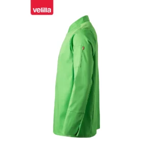 Chaqueta de cocina con cremallera Velilla 405202TC Verde lima, vista lateral
