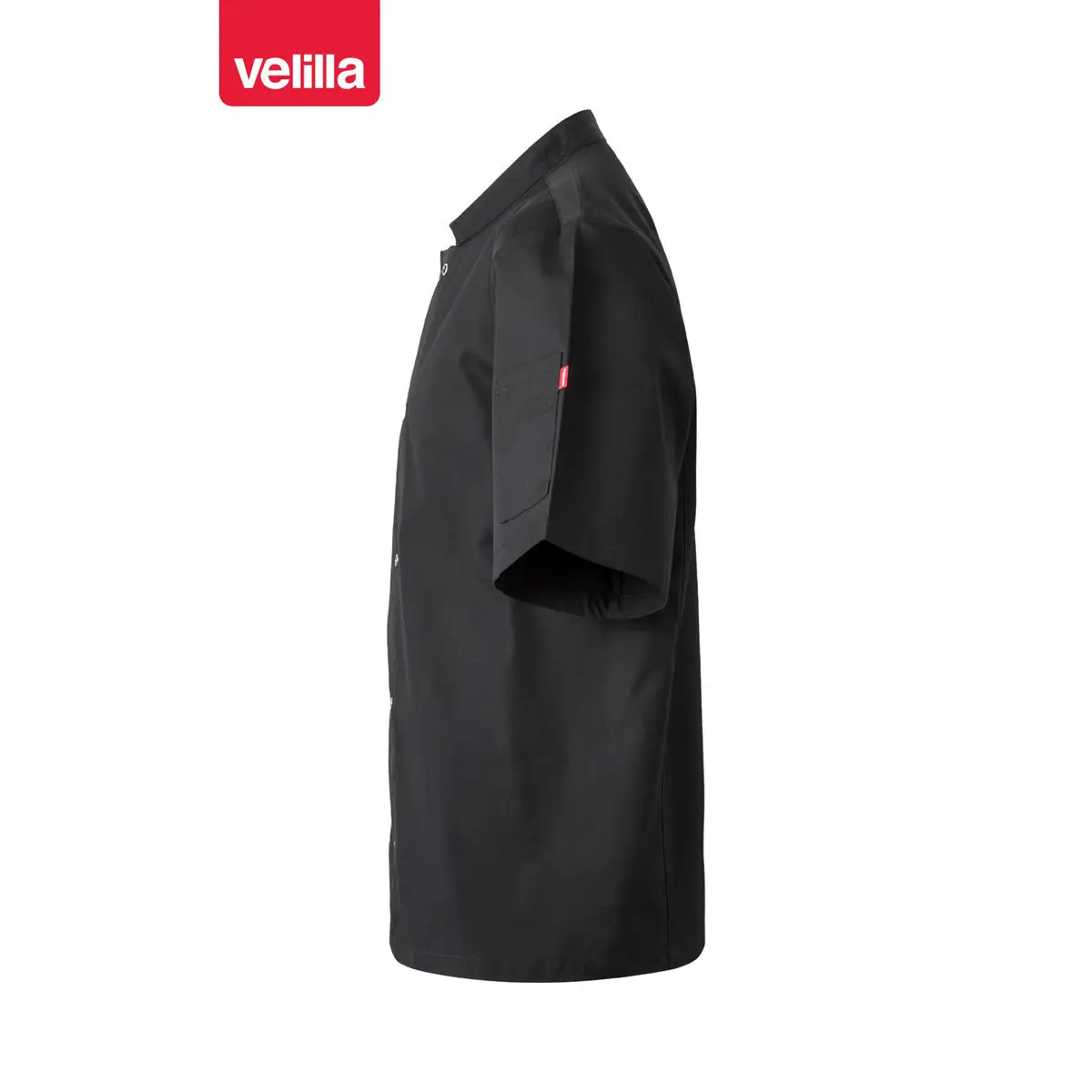 Chaqueta de cocina manga corta Velilla 405205 5 Chaqueta de cocina manga corta Velilla 405205 negro, vista lateral