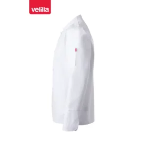 Chaqueta de cocina manga larga Velilla 405206 blanco, vista lateral
