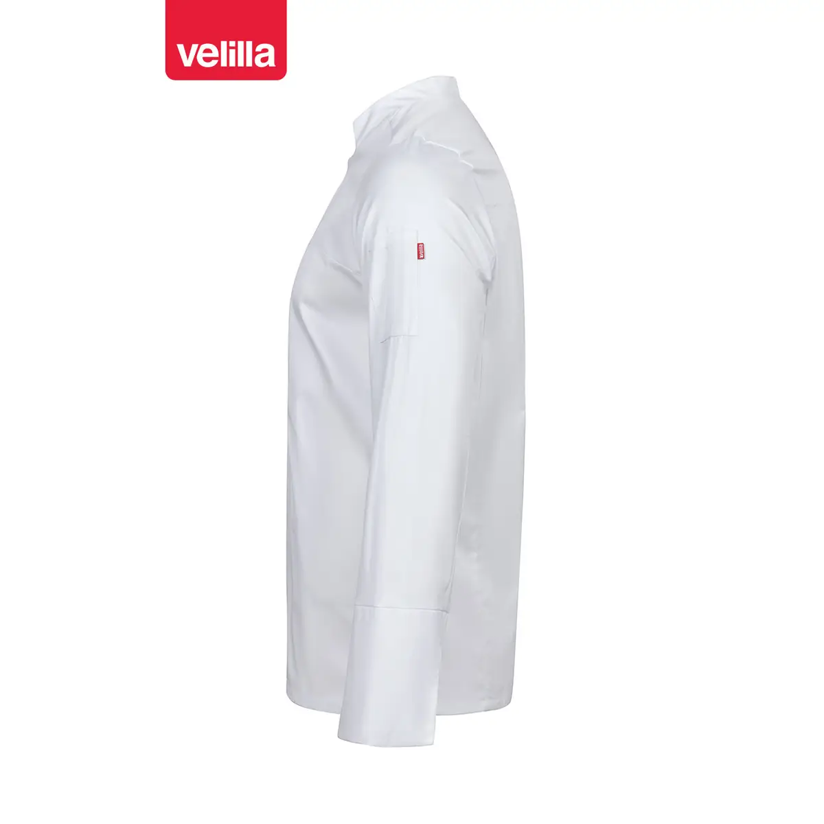 Chaqueta de cocina de algodón Velilla 405208A 2 Chaqueta de cocina de algodón Velilla 405208A blanco, vista lateral