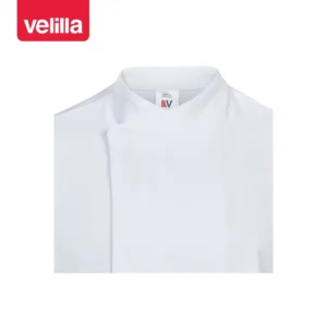 Chaqueta de cocina manga corta Velilla 405209 Blanco, detalle de cuello