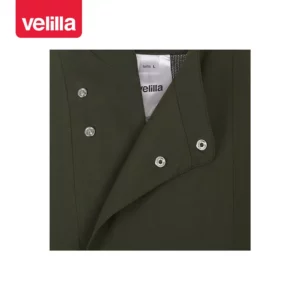 Chaqueta de cocina manga corta Velilla 405209 Verde oliva, detalle de botones automáticos