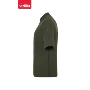 Chaqueta de cocina manga corta Velilla 405209 Verde oliva, vista lateral