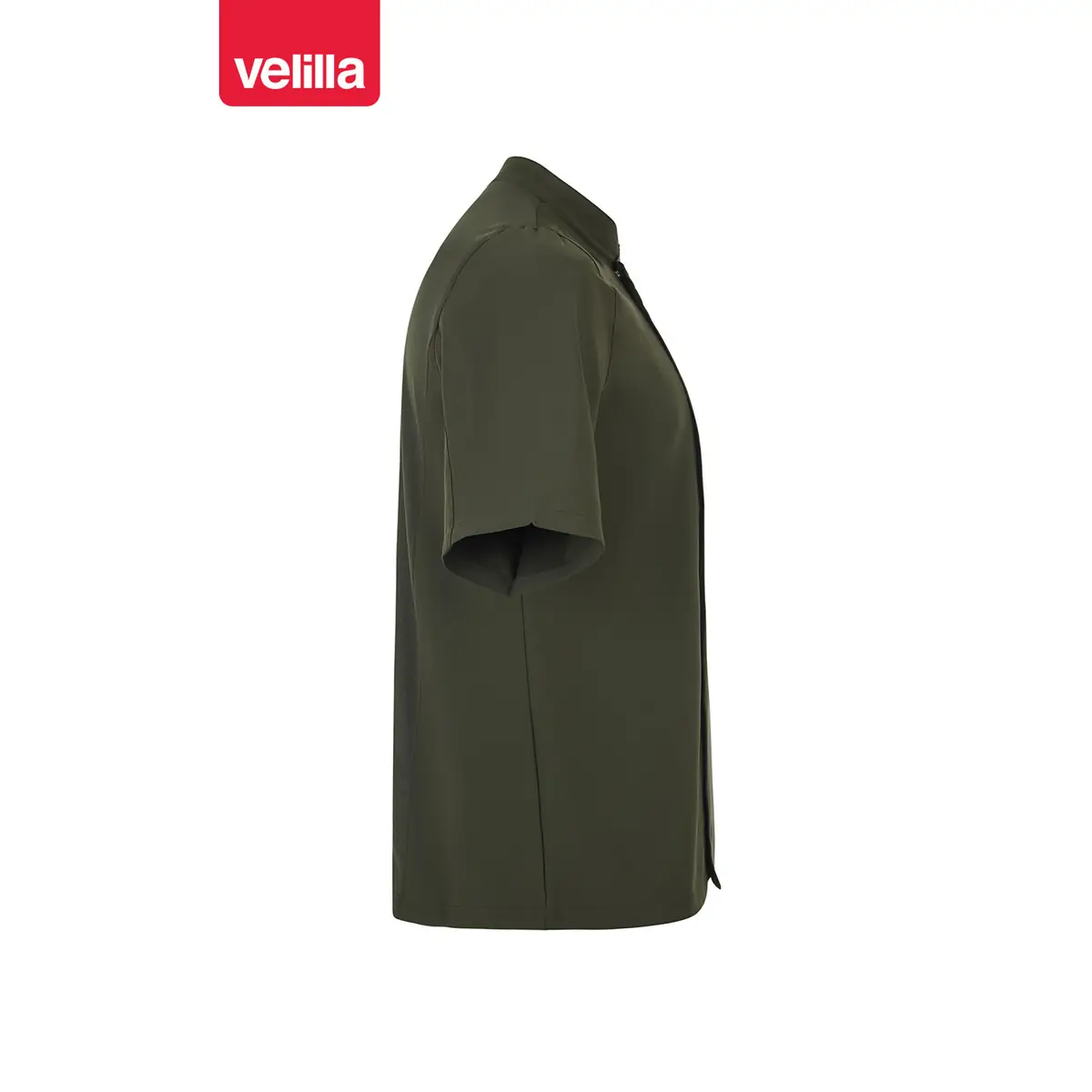 Chaqueta de cocina manga corta Velilla 405209 34 Chaqueta de cocina manga corta Velilla 405209 Verde oliva, vista lateral opuesto
