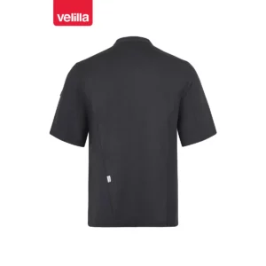 Chaqueta de cocina manga corta Velilla 405209 Gris oscuro, vista trasera