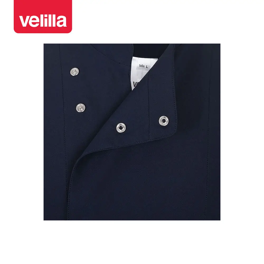 Chaqueta de cocina manga corta Velilla 405209 12 Chaqueta de cocina manga corta Velilla 405209 Azul navy, detalle de botones automáticos