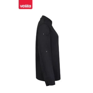 Chaqueta de cocina mujer Velilla SHIFT WOMAN 405211W Negro, vista lateral opuesto