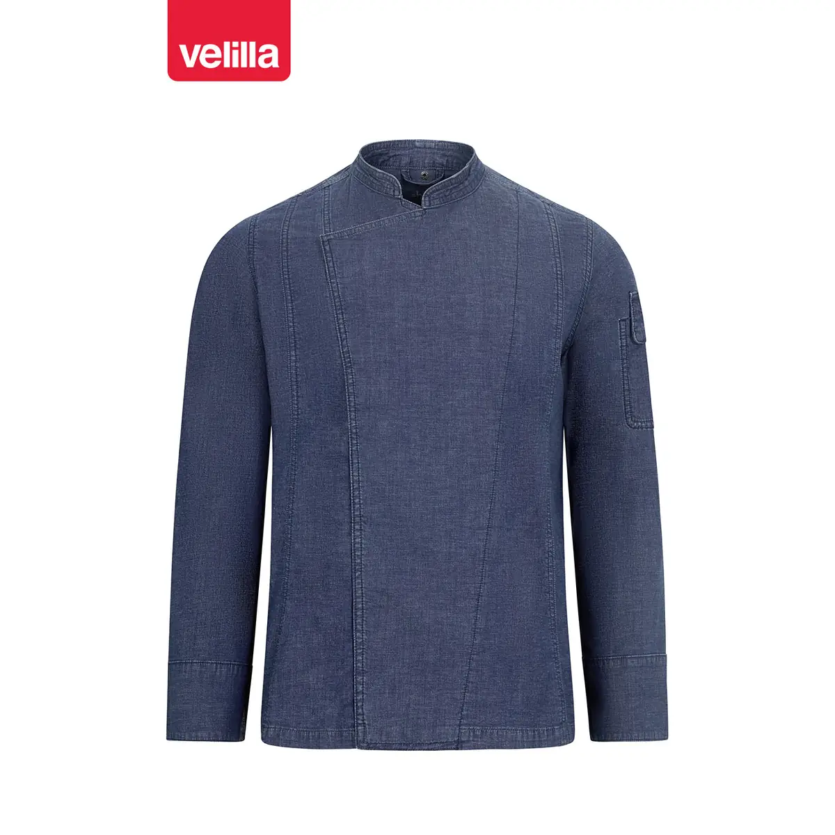 Chaqueta de cocina dénim Velilla 405212S 1 Chaqueta de cocina dénim Velilla 405212S Dénim azul, vista frontal
