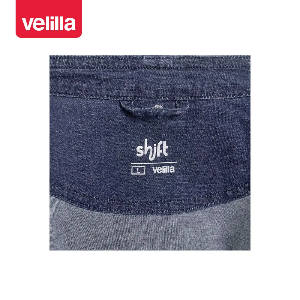 Chaqueta de cocina dénim Velilla 405212S 9 Chaqueta de cocina dénim Velilla 405212S Dénim azul, detalle de colgador interior
