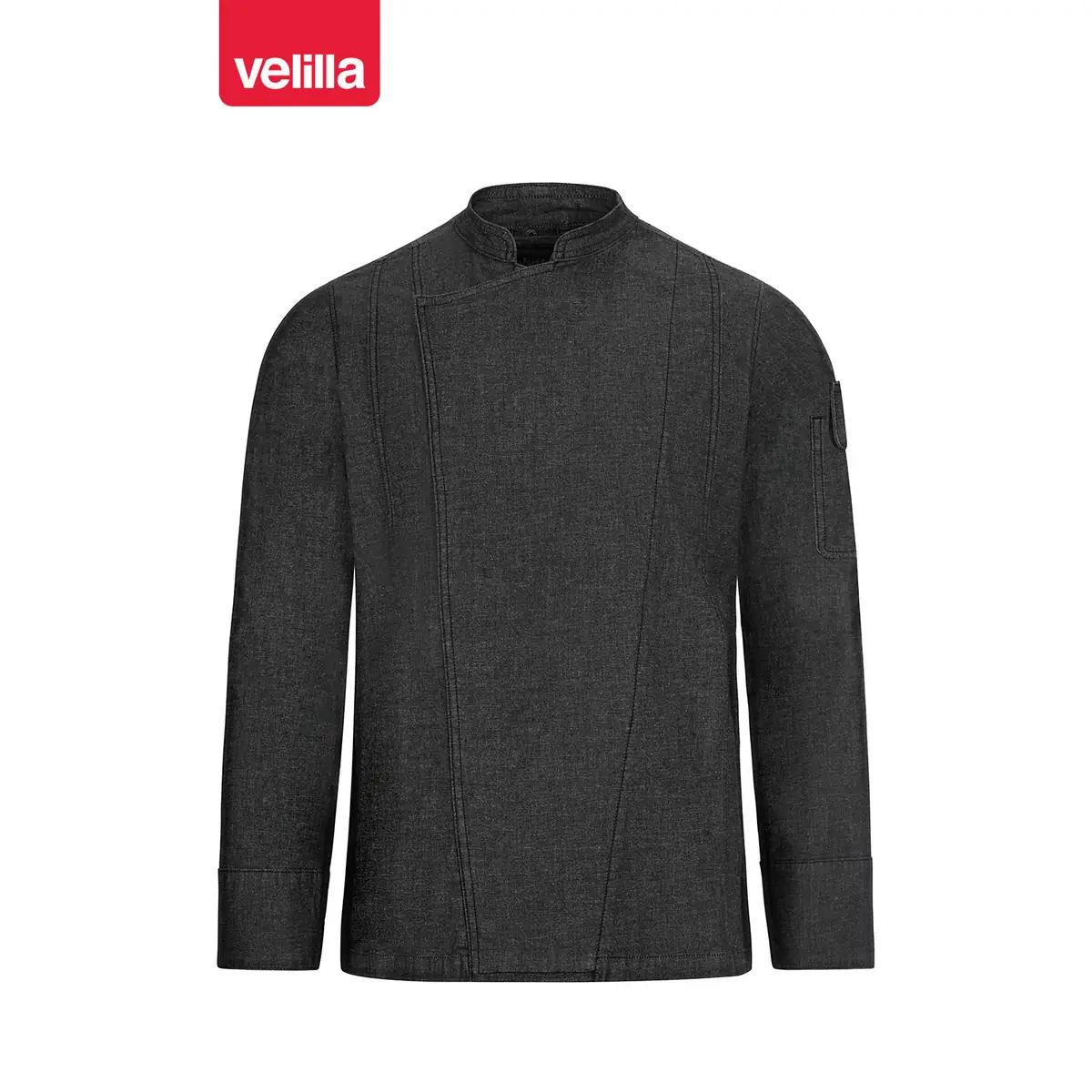 Chaqueta de cocina dénim Velilla 405212S 24 Chaqueta de cocina dénim Velilla 405212S Dénim gris oscuro, vista frontal