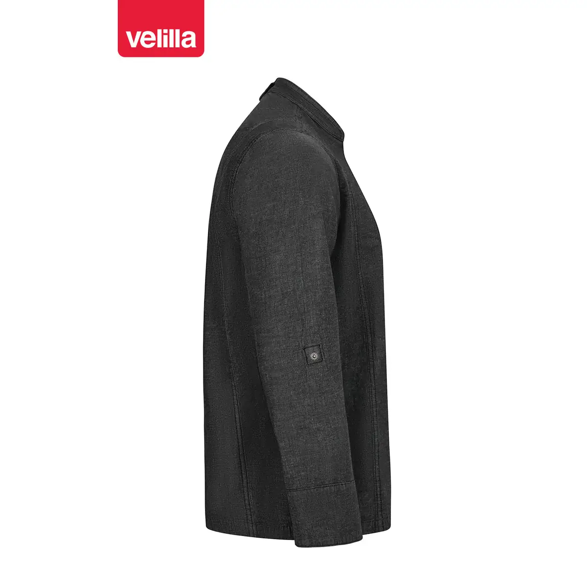 Chaqueta de cocina dénim Velilla 405212S 26 Chaqueta de cocina dénim Velilla 405212S Dénim gris oscuro, vista lateral opuesto
