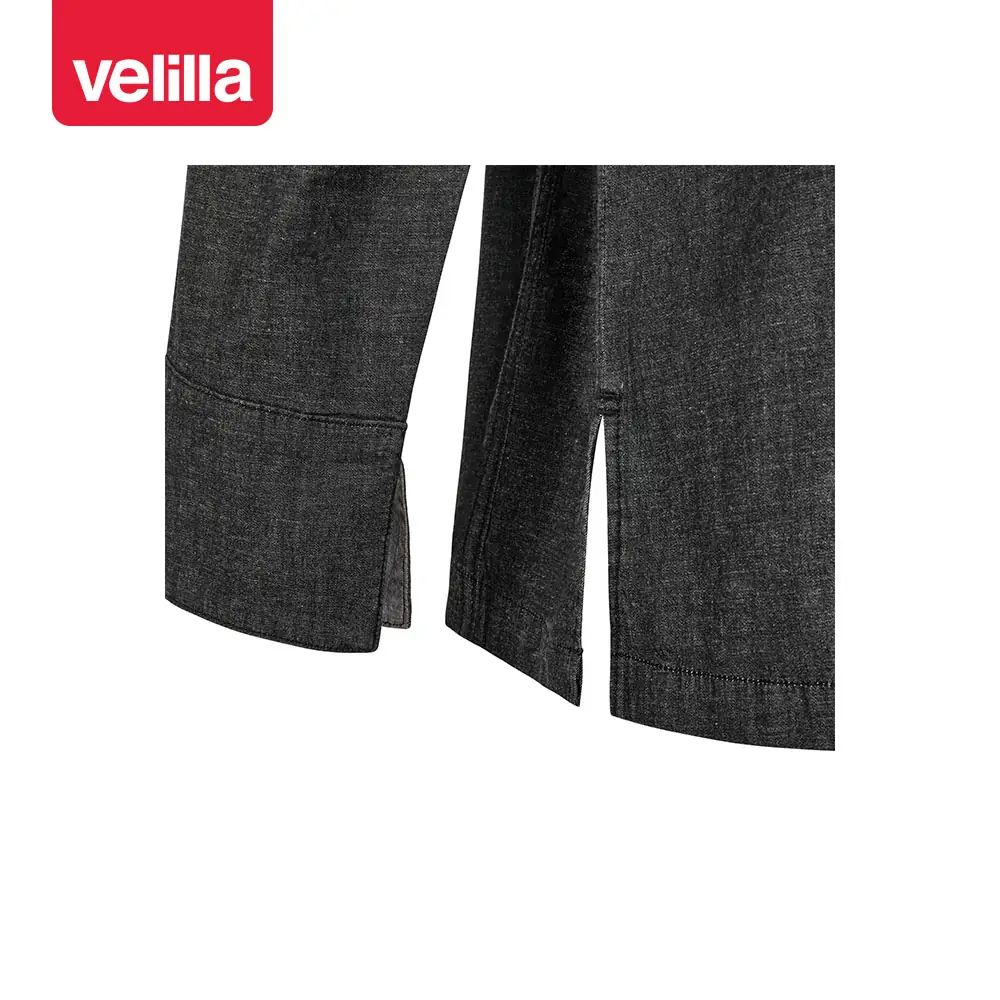 Chaqueta de cocina dénim Velilla 405212S 13 Chaqueta de cocina dénim Velilla 405212S Dénim gris oscuro, detalle de puños