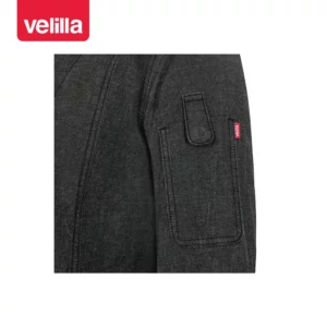 Chaqueta de cocina dénim Velilla 405212S Dénim gris oscuro, detalle de bolsillo de la manga