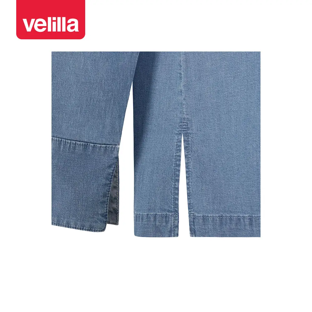 Chaqueta de cocina dénim Velilla 405212S 19 Chaqueta de cocina dénim Velilla 405212S Dénim azul claro, detalle de puños