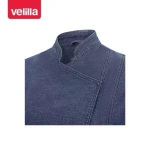 Chaqueta de cocina dénim mujer Velilla 405212SW Dénim azul, detalle de cuello