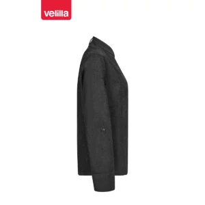 Chaqueta de cocina dénim mujer Velilla 405212SW Dénim gris oscuro, vista lateral opuesto