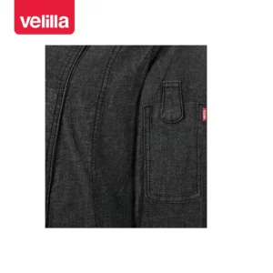 Chaqueta de cocina dénim mujer Velilla 405212SW Dénim gris oscuro, detalle de bolsillo de la manga