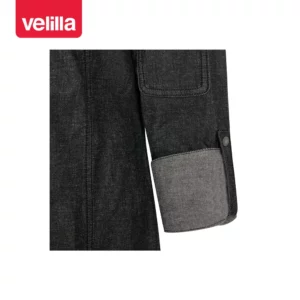 Chaqueta de cocina dénim mujer Velilla 405212SW Dénim gris oscuro, detalle de puño remangado