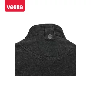 Chaqueta de cocina dénim mujer Velilla 405212SW Dénim gris oscuro, detalle de cuello posterior