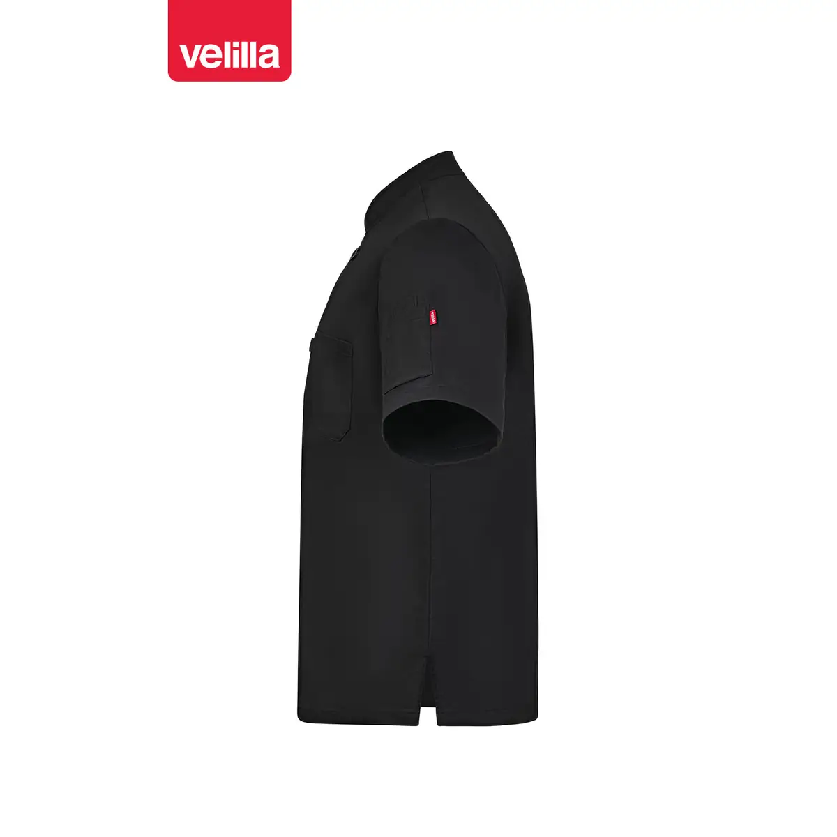 Chaqueta cocina manga corta Velilla 405222 6 Chaqueta cocina manga corta Velilla 405222 negro, vista lateral
