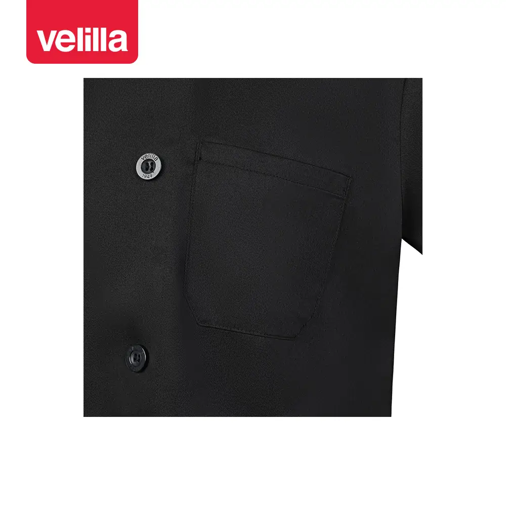 Chaqueta cocina manga corta Velilla 405222 16 Chaqueta cocina manga corta Velilla 405222 negro, detalle de bolsillo de pecho