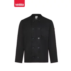 Chaqueta cocina manga larga Velilla 405224 negro, vista frontal