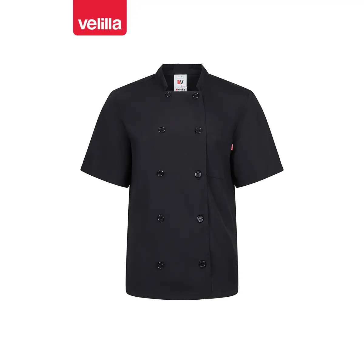 Chaqueta de cocina manga corta Velilla 432 5 Chaqueta de cocina manga corta Velilla 432 negro, vista frontal