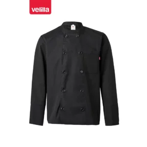 Chaqueta de cocina manga larga Velilla 434 negro, vista frontal