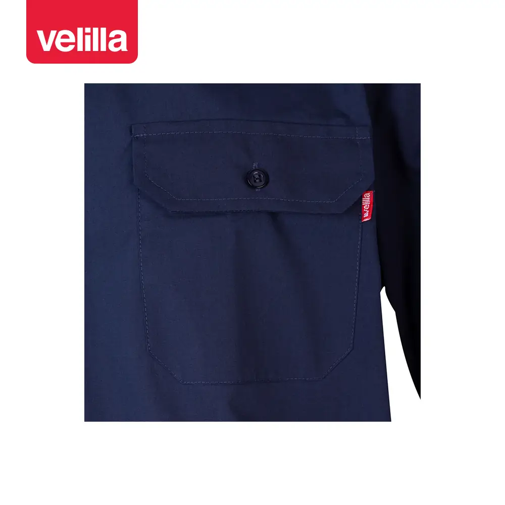 Camisa manga larga Velilla 520 16 Camisa manga larga Velilla 520 Azul marino, detalle de bolsillo del pecho