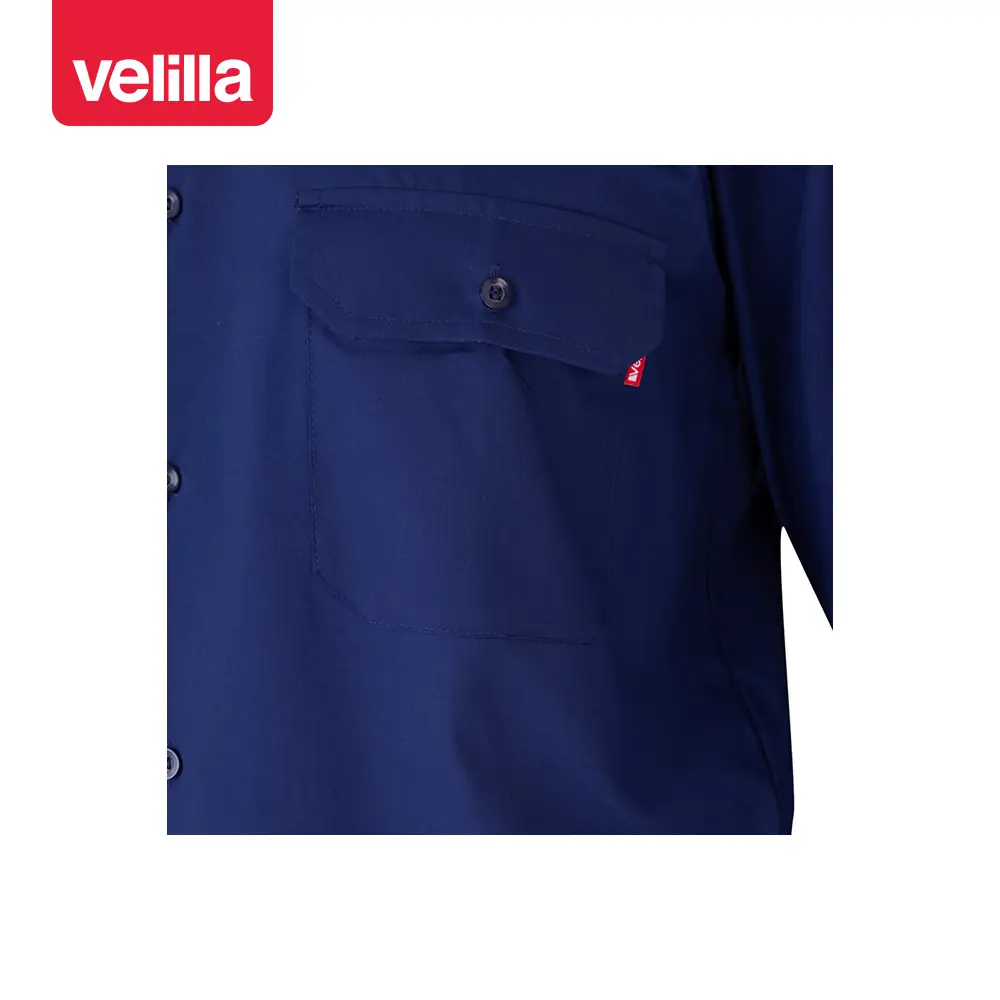 Camisa manga larga Velilla 520 14 Camisa manga larga Velilla 520 Azulina, detalle de bolsillo del pecho